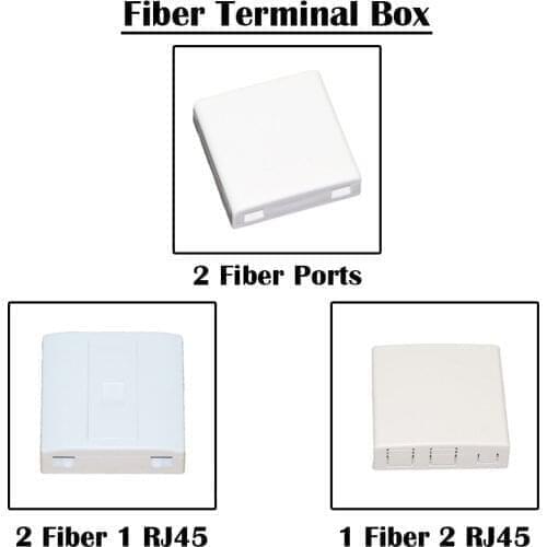 Optic Fiber Terminal Surface Box Data Information 1/2 Fiber Port RJ 45 LAN Networking FTTH Ethernet FTTD