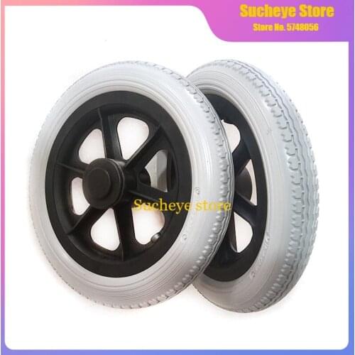 Size 12 1 / 2x2 1 / 4 Solid Wheel Wheelchair Parts Rear Wheel 12 Inch PU Tire Inflation Free Wheel Manual Wheelchair Rear Wheel