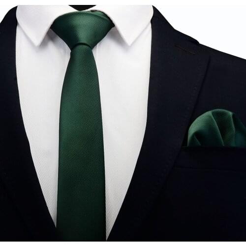 Ricnais Solid Casual 6cm Slim Tie Set For Mens Wedding Dress Red Green Plaid Silk Pocket Square Necktie Sets Suit Business Ties