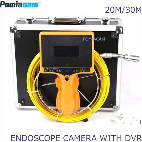 Handheld Industrial Pipeline 20m 30m Endoscope 23mm 7DH Snake Video Camera 7" Sewer Drain Pipe Inspection 7DH