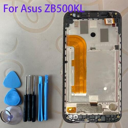 For Zenfone Go ZB500KL Touch Screen Digitizer Sensor + LCD Display Monitor Screen Assembly With Frame