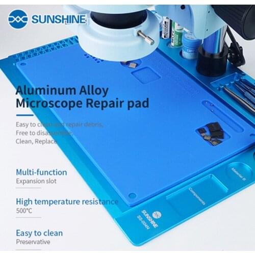 SUNSHINE Multifunctional Aluminum Alloy Base Fix Microscope Fixed Base Integrated Aluminum Alloy Mat Mobile Phone PCB Repair Pad