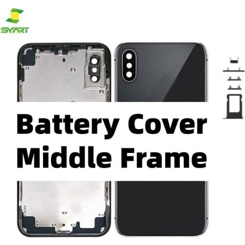 Rear Housing Middle Frame No CE For iPhone X XR XS XSMax Back Battery Cover Back Glass Cover Text Replacement For iphone X