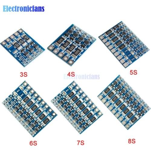 3S 4S 5S 6S 7S 8S 4.2v Balance Function Protection Board 66mA Li-ion Lipo Battery Lithium 18650 Batteries Balanced Module