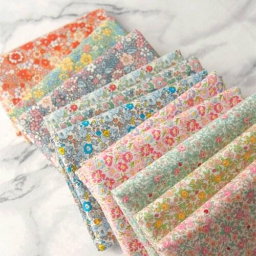 100% Cotton Poplin Floral Fabric Summer Childrens Dress Dress Fabric Handmade DIY Material 50*160CM