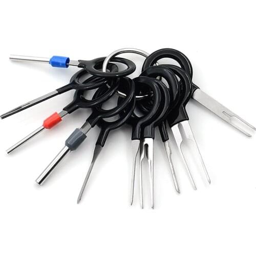 11pcs Aluminum Car Electrical Wiring Crimp Connector Pin Extractor Kit Automotive Plug Terminal Remove Tool
