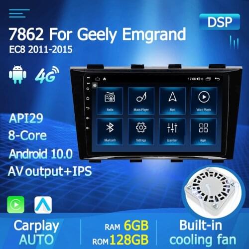 1280*720P carplay Android 10 Octa Core Car Tablet PC DVD Player GPS Navi Auto Radio 4G Net WIFI For Geely Emgrand EC8 2011-2015