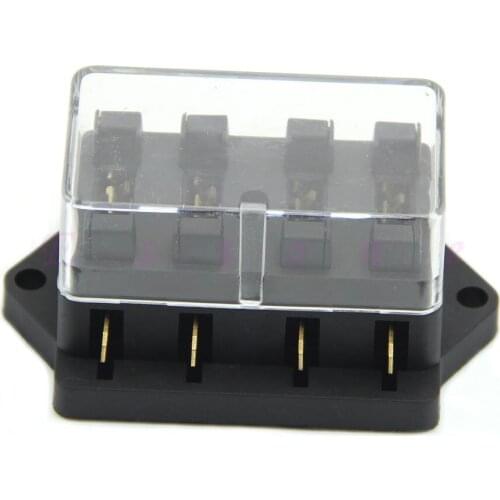 4 Way Circuit Car Boat Auto Automotive Blade Fuse Box Block Holder ATC ATO Compact Size Sturdy Construction