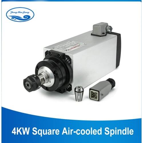 4KW Air Cooled Spindle Motor ER20 Collet Square CNC Spindle 220V/380 Milling Spindle for CNC Engraving Milling Machine
