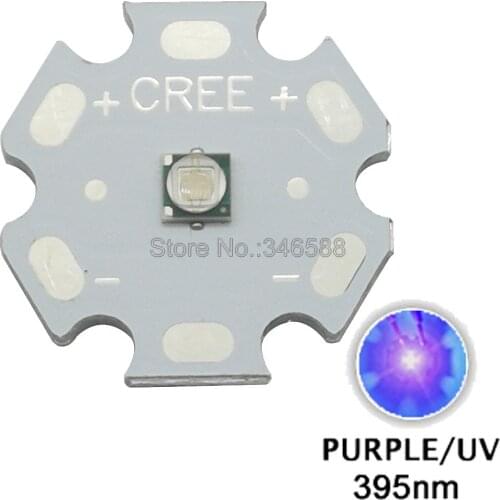 5pcs 3W 395nm to 405nm UV Ultraviolet Purple Color 3535 Epileds High Power LED Light Emitter Diode on 8/12/14/16/20mm Star PCB