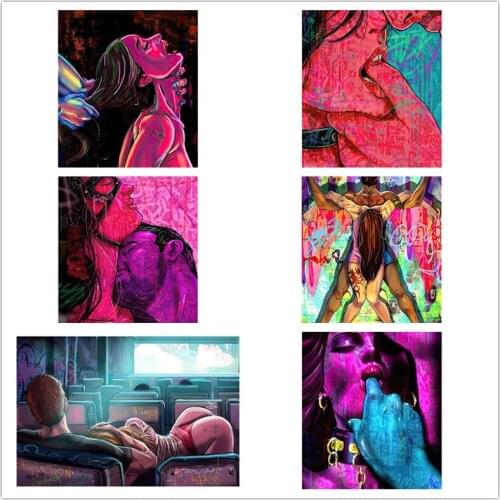 5D DIY Diamond Painting Graffiti Sexy Lady Full Diamond Embroidery Square Round Drill Cross Stitch Kit Home Decoration Crafts