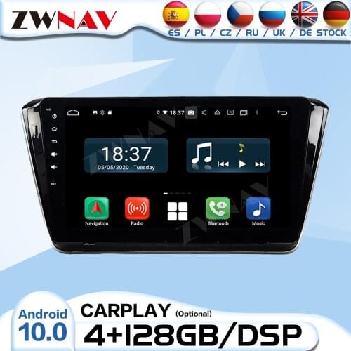 128G 2 DIN Carplay Android Radio Receiver For SKODA SUPERB 2015 2016 2017 2018 Car Auto Audio Stereo Video Player GPS Head Unit