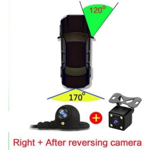 Car Two Cameras Video Automatic Switch box w Vehicle Right blind spot system camera +rear view camera for Parking Surveillance