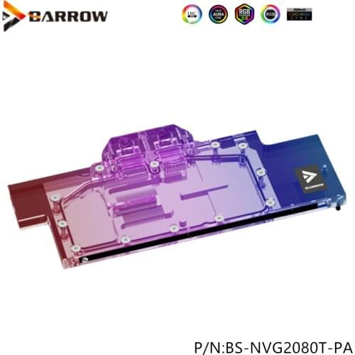 Barrow 2080ti 2080 GPU cooling water block, full cover radiator, founder version Nvidia RTX2080Ti / 2080, BS-NVG2080T-PA