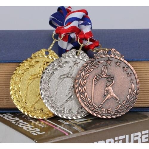 The Basketball Competition Medal Award Zinc Alloy Official Sport Match Award The Champion Gold Medal Prize for kid Free Shipping