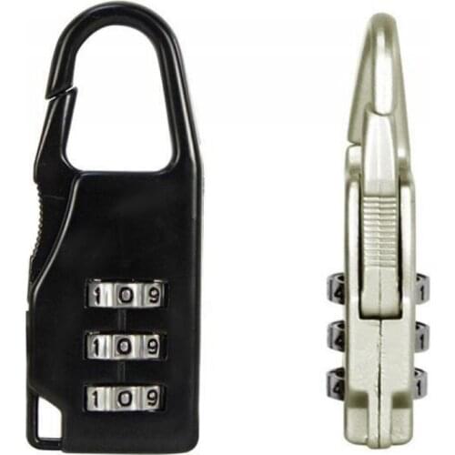 Security 3 Combination Travel Zinc Alloy Suitcase Luggage Bag Jewelry Boxes Tool Chests Code Lock Zipper Padlock Keyed Padlock