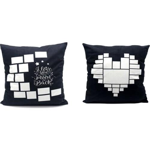 Sublimation Pillowcase 40*40cm Honey Moon Heart Pillow Case Polyester Plaid Panels Cushion Cover