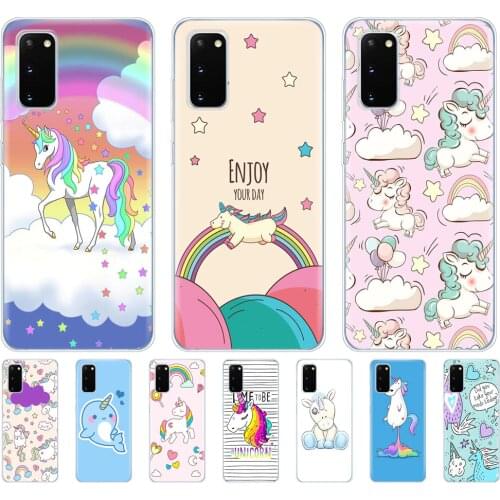 Case For samsung galaxy S20 PLUS Ultra S10 lite Phone Cover For samsung note 10 plus lite Case Unicorn On Rainbow Jetpack