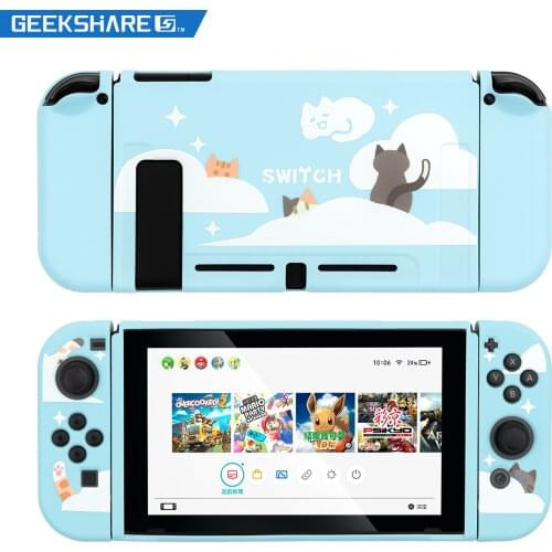 Geekshare Nintendo Switch TPU Soft Case Nebula Cat Cartoon Fairy League Cute Clouds Cover Back Girp Shell For Nintendo Switch