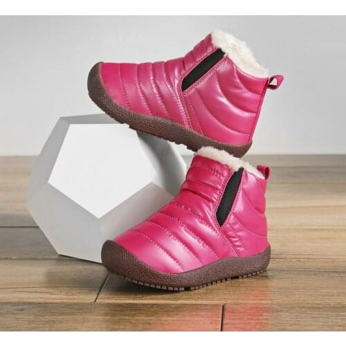 ULKNN Girls Winter Cotton Warm Shoes For Kids Plush Purple Non-slip Soft Tenis Infantil Sapato Kids Shoes