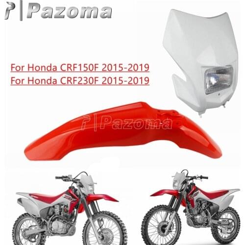 Dirt Motorcycle Headlight + Plastic Front Fender For Honda CRF230F CRF 230F CRF150F 2015-2019 Pit Bike Supermoto Mx Motocross