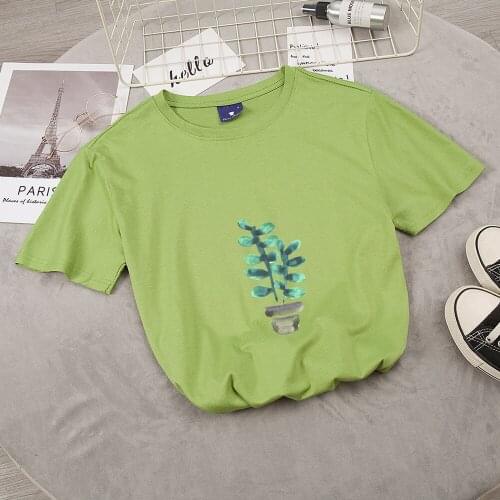 Harajuku Rain Flowers T Shirt Women Harajuku Garden T-shirt Farm White Soft Ring Spun Tee Girls Ladies Clothing Gifts for Girls