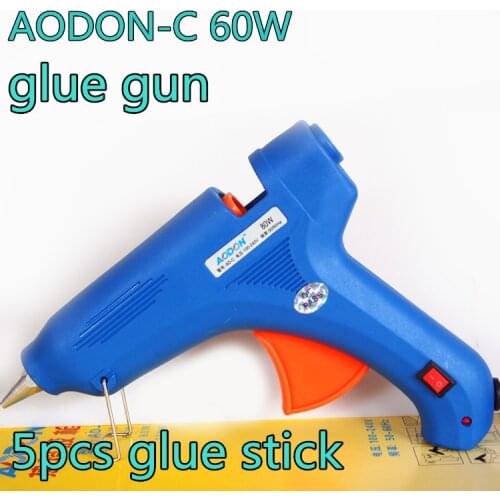 Art Craft Repair Tool 60W Electric Heating glue gun +5pcs 11mm*165mm glue stick 110v-220v hot melt gun free shipping