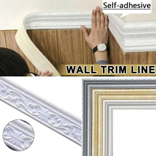Wall Trim Line Skirting Border 3D Pattern Sticker Decoration Self Adhesive Durable Waterproof Strip Home Wall Dekoration