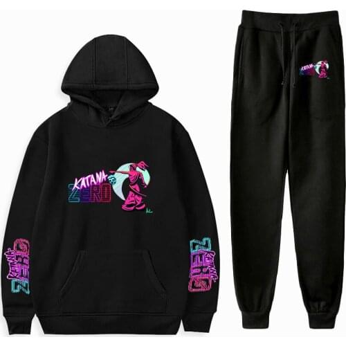 Katana ZERO Two Piece Set Women Men Long Sleeve Hoodies+Jogger Pants Fashion Hot Sale Casual Streetwear Clothes