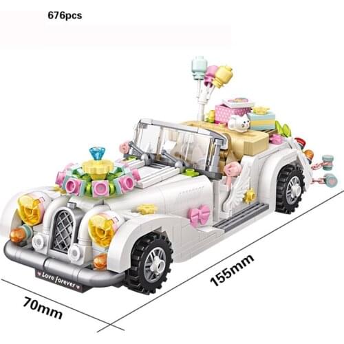 LOZ Creator Wedding car mini diamond building block Bridegroom and bride figures model educational bricks toys for kids gift