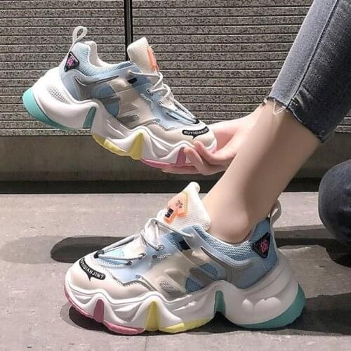 New Women Sneakers Fashion Rainbow Increase Comfortable Female Vulcanized Shoes Autumn Winter Platform Casual Shoes Women