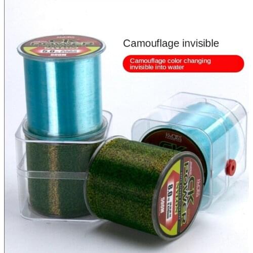 Nylon Fishing Line 500 M Main Line Spot Camouflage Invisible Strand Black Pit Camouflage Fishing Line Monofilament Fluorocarbon