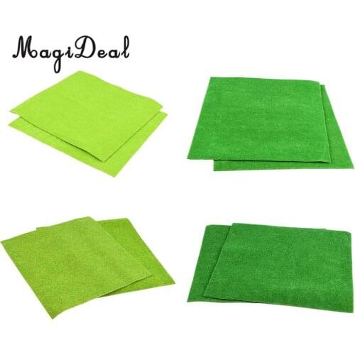 MagiDeal 5Pcs Micro Artificial Turf Grass Lawn Grassland Model Miniature for DIY Layout Model Building Sand Landscape Scenery