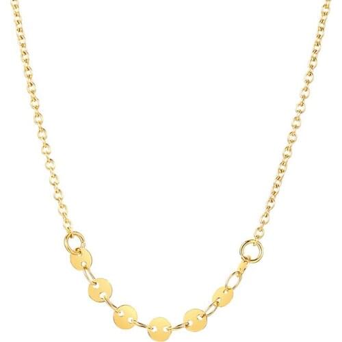 Tiny Coin Choker Necklaces for Women, Stainless Steel Short Chain Link Stackable Jewelry