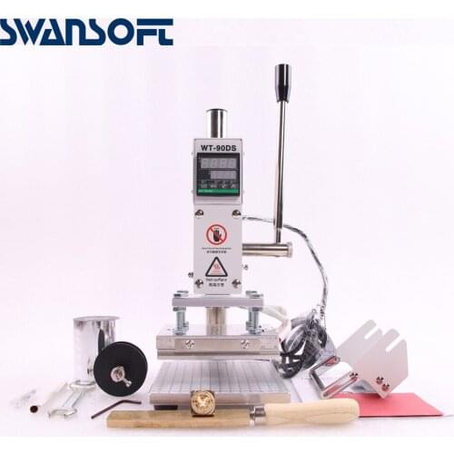 SWANSOFT Hot Stamping Machine With Slot Suitable For Leather stamp By letters Embossed LOGO Trademark embossing machine