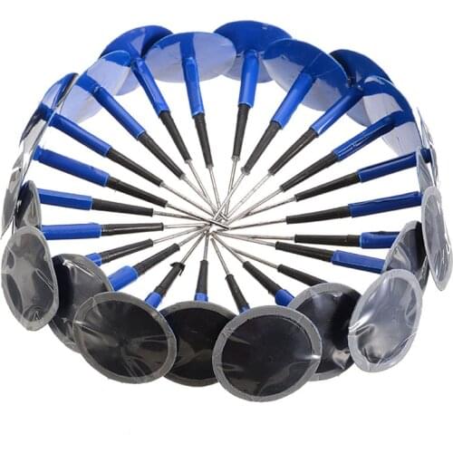 24pcs 36mm Vehicle Tubeless Tyre Puncture Repair Kit Wired Mushroom Plug Patch Tire Repair Tools Set