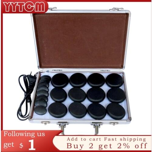 TONTIN 20pcs/set hot stone set basalt stone massage with heating box body Massage stones ysgyp-nls spa stone health care