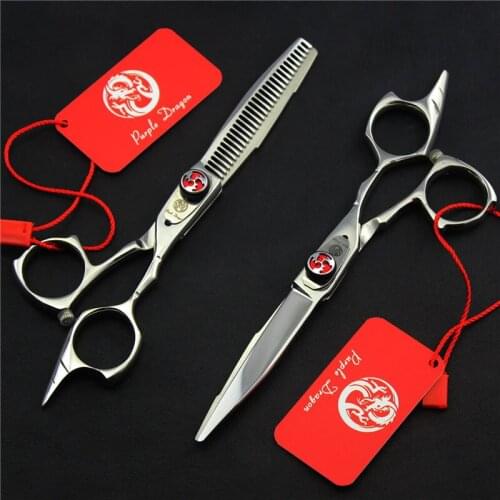 Purple Dragon 5.5 inch Japan professional Hair Scissors Set Hairdressing Barber Salon Tesoura Thinning Hair Cutting Tool