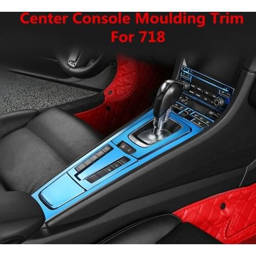 Carbon Fiber Printed Gear Panel Cover Moulding Trim Center Console Sticker for Porsche 718 Cayman Boxster 2016 2017 2018 2019