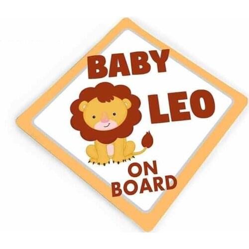 Cartoon Cute Little Lion Baby on Board Car Sticker Waterproof Sunscreen Cover Scratch Decal Auto Accessories PVC,13cm*12cm