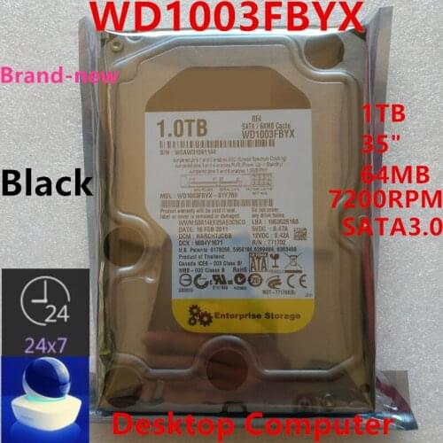 New HDD For WD/Dell Brand Black 1TB 3.5" SATA 6 Gb/s 64MB 7200RPM For Internal HDD For Enterprise Class HDD For WD1003FBYX