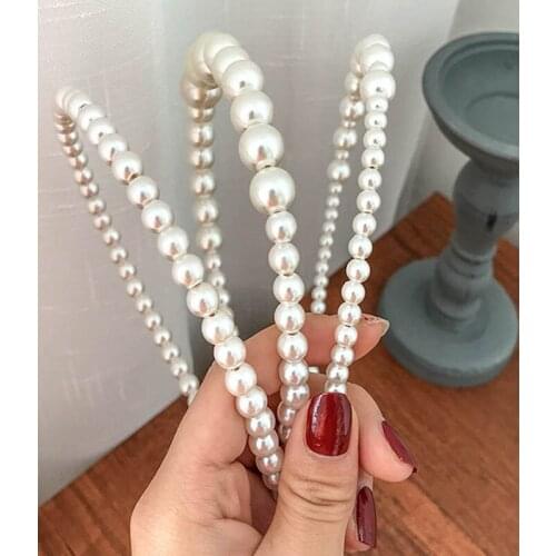 1Pcs Women Girls Hair Hoop Fashion Headband Hair Accessories Korean Style Simulation Pearls Hairband Headdress