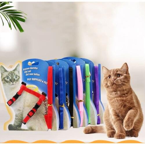 Cat Collar Harness Leash Adjustable Nylon Pet Traction Cat Kitten Dog Halter Collar gato Cats Products Pet Harness Belt