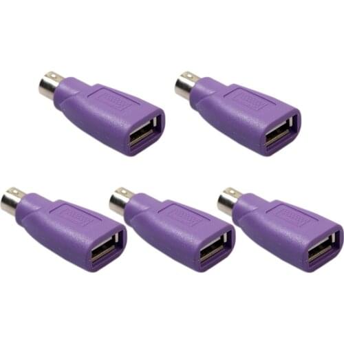 2pcs 5pcs PS2 Male to USB Female Adapter Adaptor Computer Mouse Keyboard Converter Computer Accessories