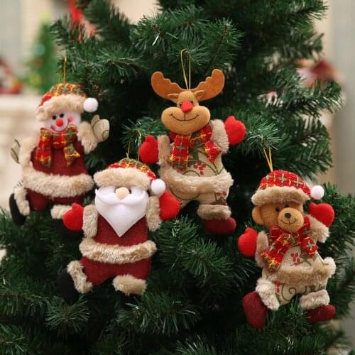 4Pcs Christmas Hanging Pendants Santa Claus Dolls Christmas Tree Decorations for Home Natal Xmas Ornaments Crafts 2020 New Year