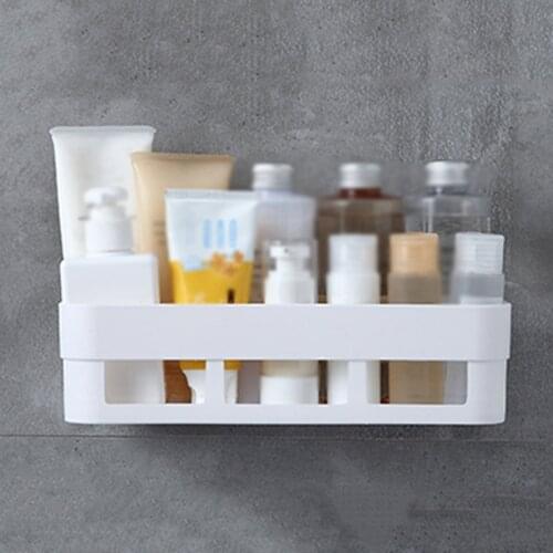 Bathroom Shelf Organizer Punch Free Shower Plastic Storage Rack Shelves Wall Mounted Shampoo Place Holder Accessories