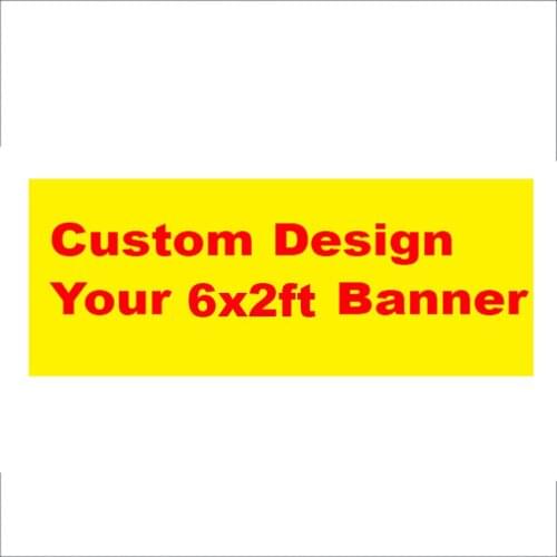 Custom 2x6FT Banner Any logo 60X120cm Any Size Brand Logo Sport Advertising Club Vivid Color 100D Polyester Hot Selling