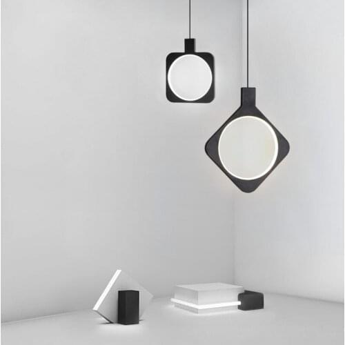 Bedside small chandelier Modern minimalist dining room lamp bedroom black lights Nordic living room background wall hanging lamp