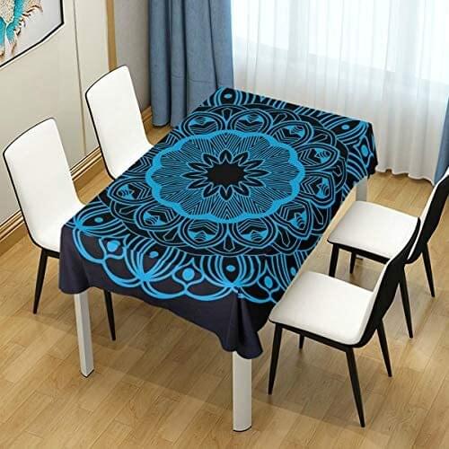 Floral Mandala Square Tablecloth For Festival Tablecover For Kitchen Dinner Parties Tabletop Decor