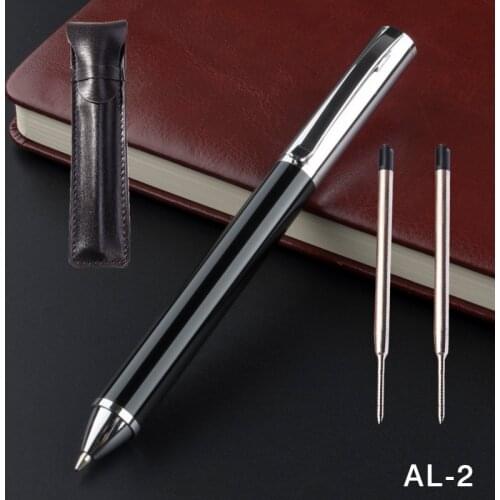 High quality Luxury Stainless steel and black business Office signature Medium Nib Ballpoint Pen New